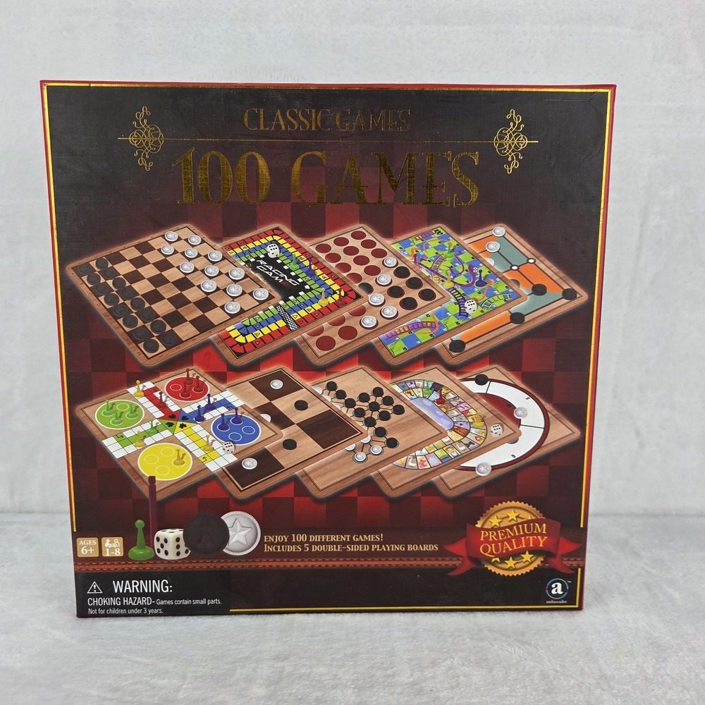 Ambassador Classic Games 100 Games Collection Board Game Complete 5 Boards